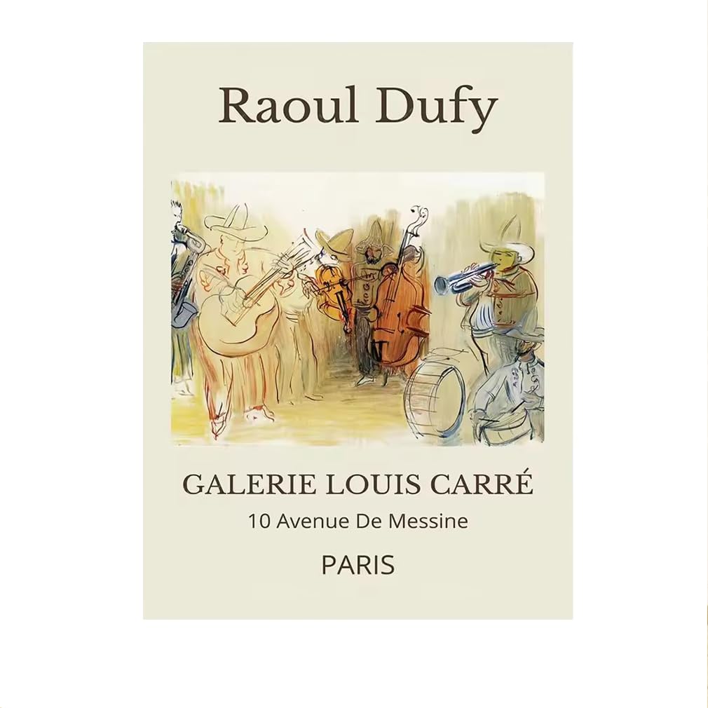 LHHJF LJHFA Raoul Dufy Exhibition Poster Museum Vintage Wall Art Raoul Dufy Canvas Painting And Prints Modern Home Decor Picture 40x60cmx1 No Frame