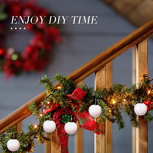 Christmas Fluffy Faux Fur Pompom Ball 2.8 Inch Pompoms For Crafts Soft Pom Pom Balls With Cotton Thread White Christmas Ball Ornaments For Christmas Accessories Diy Crafts Party Decor (70 Pieces) #TOP5