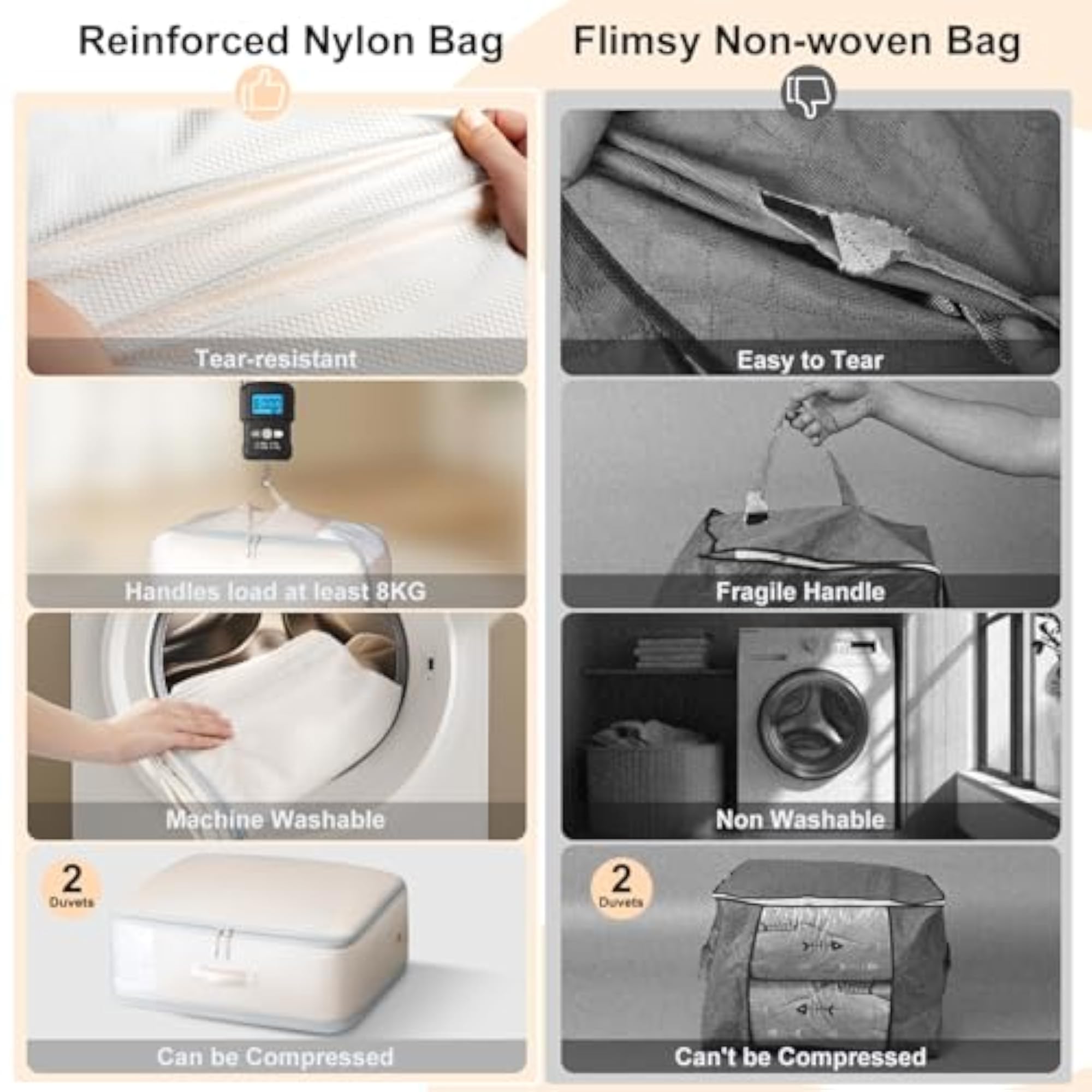 Comforter Storage Bag, Large Capacity Compression Organizer