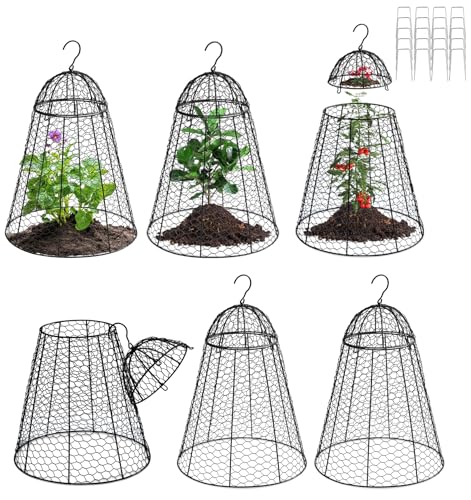 PWSOMJ Garden Chicken Wire Cloche 6 Packs, Large Plant Protectors from Animals, 11.81