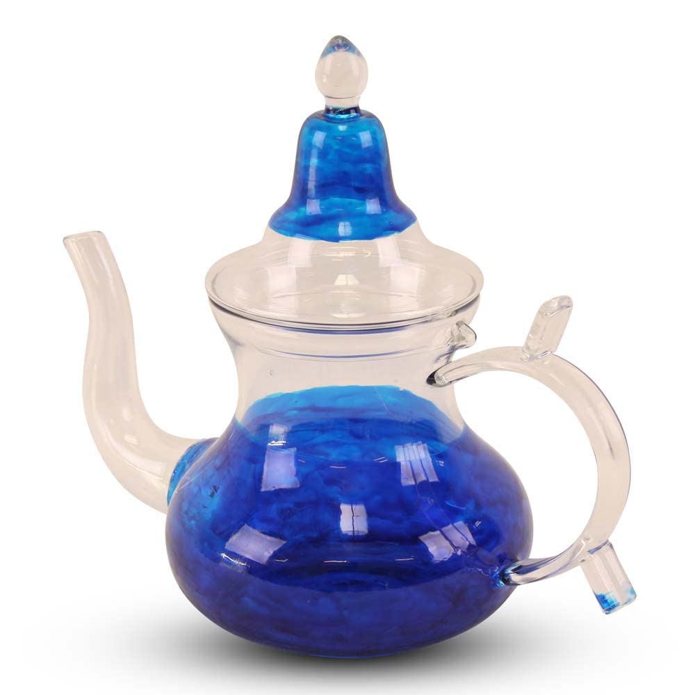 Marokkanische Teekanne aus Glas Blau | Safaary