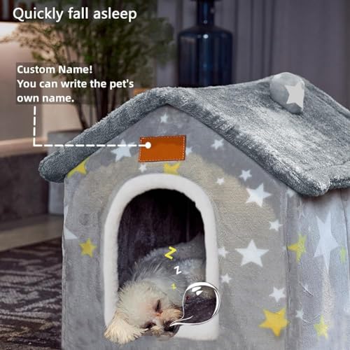 Dog House Indoor Memory Sponge, Foldable Dog House Kennel Bed Mat with Cushion for Small Medium Large Dogs Cats, Winter Warm Cat Nest Puppy Cave Sofa Pet Products (Medium) - Image 5