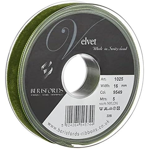 Berisfords Velvet Ribbon, Moss, 10.2 x 2.1 x 10.2 cm Cover