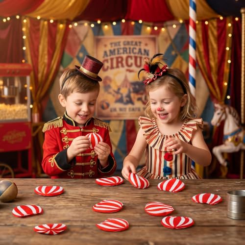 EYxsaxenk Carnival Bean Bags for Tossing - 12Pcs Circus Ball-shaped Red White Bean Bag Outside Toss Game Nylon Bean Bag Indoor Outdoor Tossing Toy for Kids Fall Thanksgiving Party Throwing Game Supply - Image 5