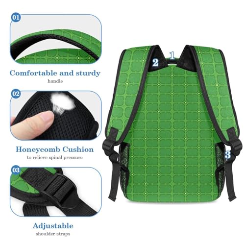 Sac à dos confortable vert et multicolore avec trousse pour éviter le mal de dos - 4