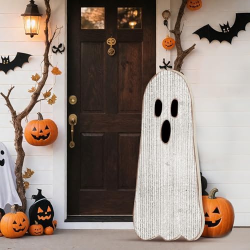 Memorywuu 42 Inch Halloween Porch Sign Wooden Halloween Yard Decor...