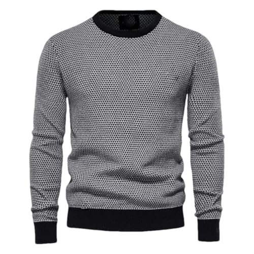 Men's sweater Men round neck color blocking cotton knitwear casual pullover Spring and Autumn men's stripe sweater