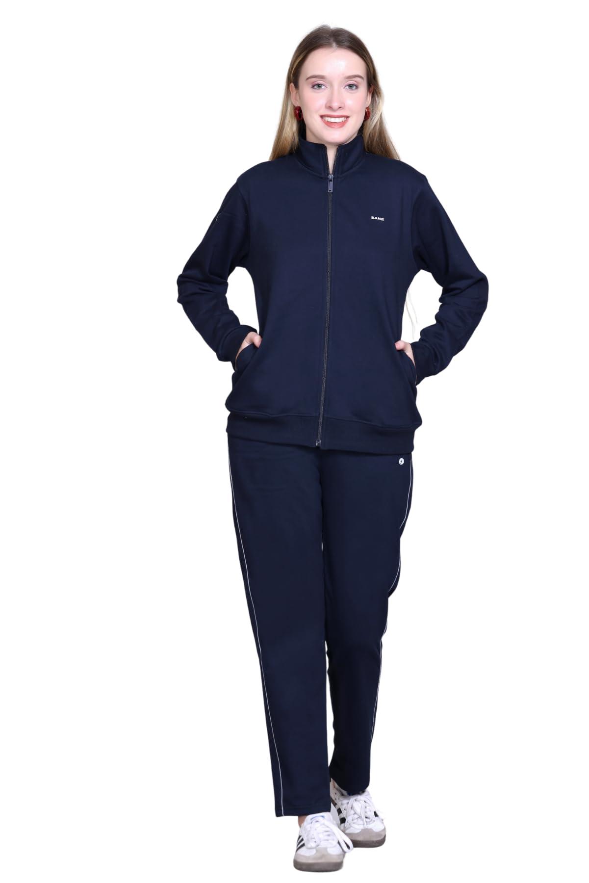 Winter Fleece Tracksuit with Zip for Women || Full Zip Sweatshirt and Pajama Set for Women || Co-ord Set for Ladies