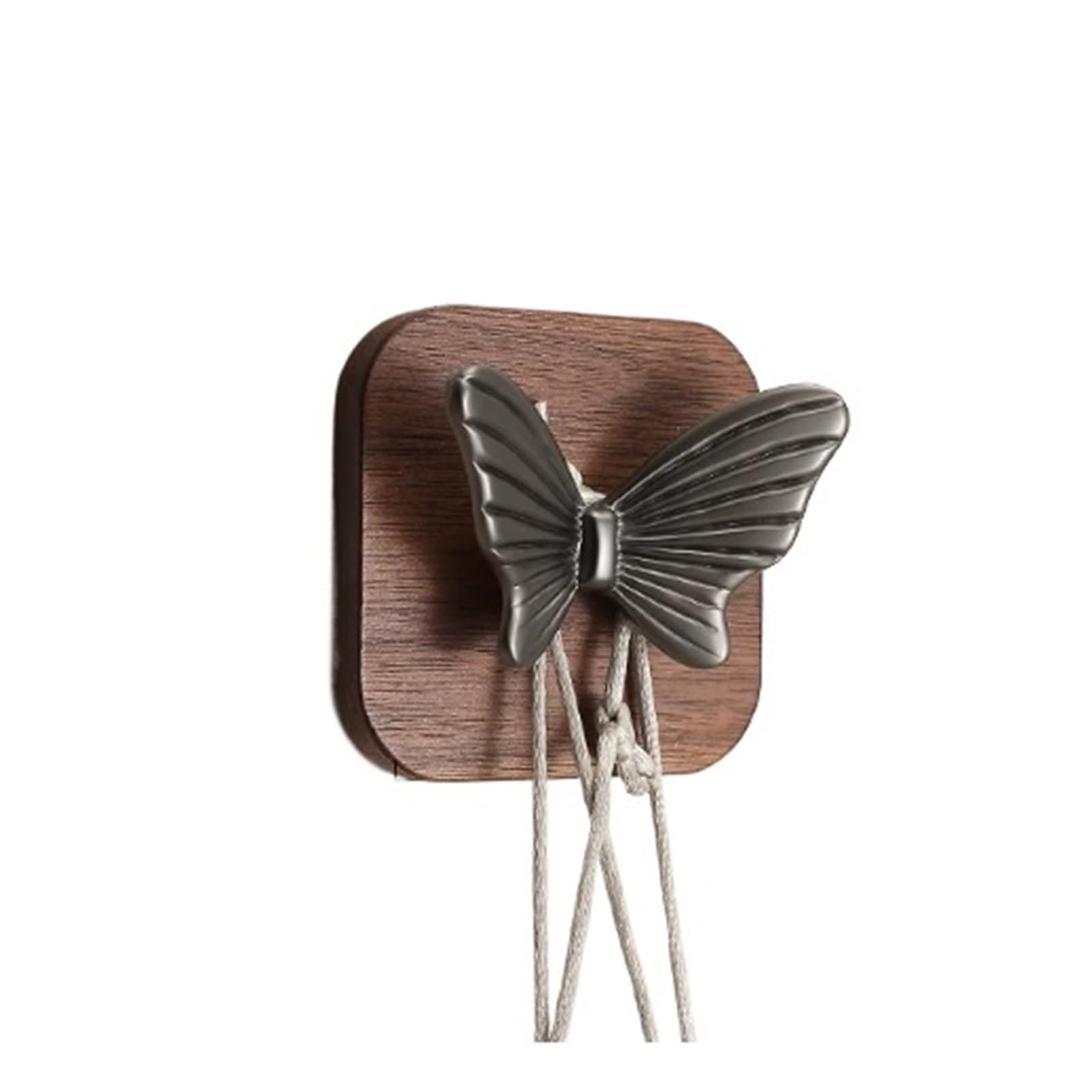 xN4gU9jf3c Bedroom Wood Wall-Mounted Coat Rack with Creative Butterfly Hangers No Drilling Required Storage(Gris)