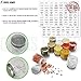 30 Set Magnetic Spice Jars for Refrigerator Hexagon Glass Spice Jars with Magnetic Lids, Shaker, Spice Labels, Magnetic Glass Spice Containers for RV Travel Trailer Kitchen Fridge Cabinet Wall mount