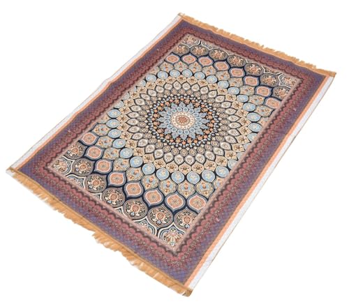 Image of COZY FURNISH Modern Abstract Area Rug, 5 x 7 Feet, Multi-Color Marble Pattern, Living Room Carpet with Suede Backing (Multicolor04, 5X7(Inches))