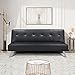 Yaheetech Couch Schlafsofa Klappbett Bettsofa Klappsofa Gästebett Rückenlehne neigbar 105°/140°/180°, 166,5 x 94 x 40 cm, 350 KG belastbar, schwarz