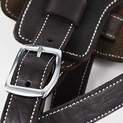 Peshouco Leather Dog Harness Handmade Genuine Leather Durable Strong Pet Harness With Adjustable Straps No Pull Easy Control Pet Vest 28" - 32" Chest For Medium Large Dogs Black Halloween Crafts #TOP7