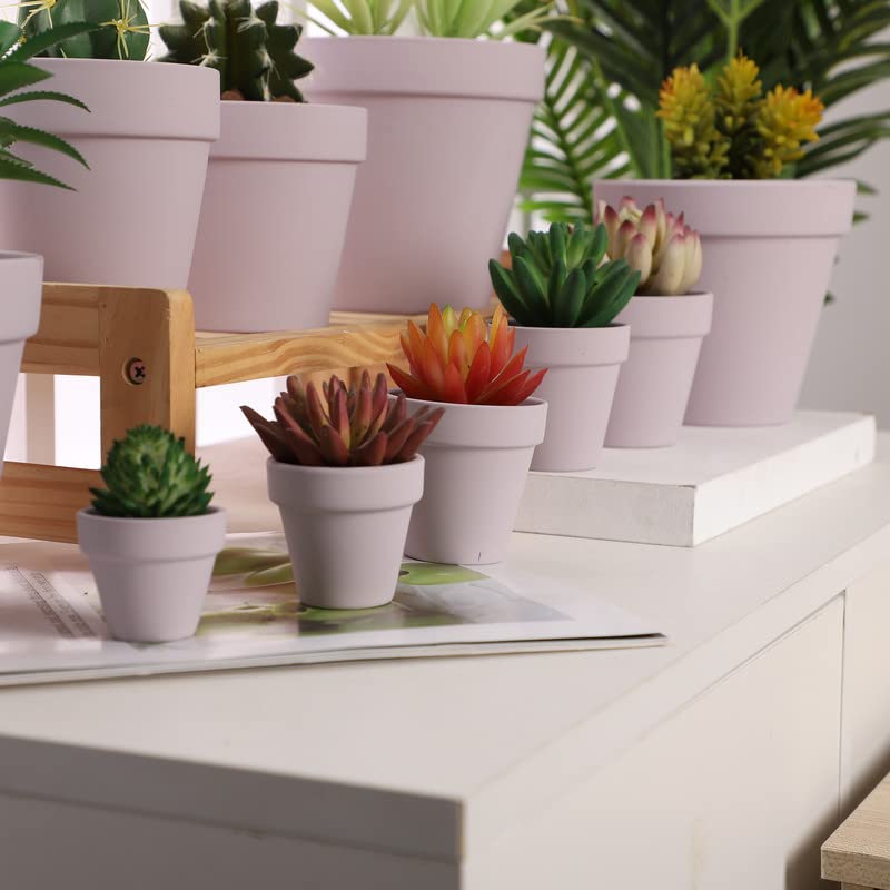 Yishang 72 macetas pequeñas de arcilla rosada, maceta de cerámica de arcilla de 2.5 pulgadas, macetas de cerámica con flores de cactus, macetas de cuna para suculentas, con orificio de