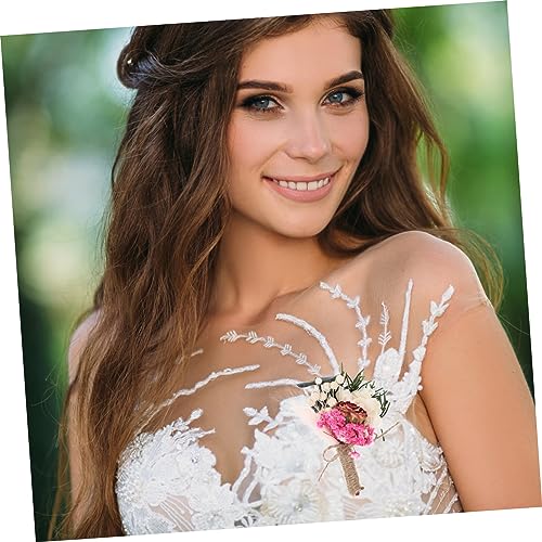 Boutonniere de flor seca para boda elegante Ciieeo miniatura 7