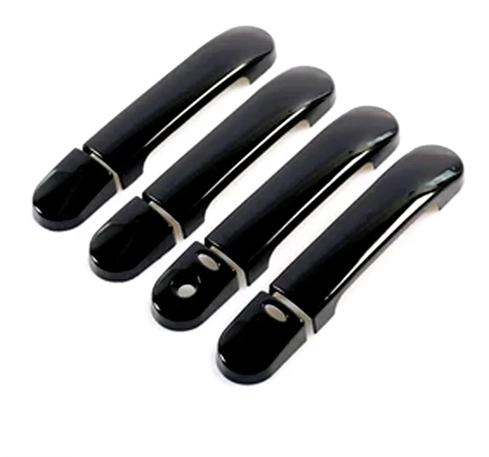 BQWYEDPL Car Door Handle Covers Trim Overlay Styling Sticker Fit for Nissan March Micra K12 Tiida C11 2003-2010 Car Door Latch Handle(Black-1hole 2button)