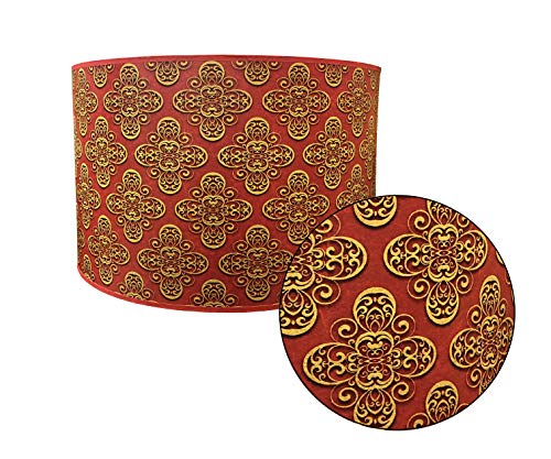 Image of Royal Designs, Inc. Trendy Decorative Handmade Lamp Shade, Made in USA, 10in, HBC-8062-10-2, Guilded Flower - 2 Pk