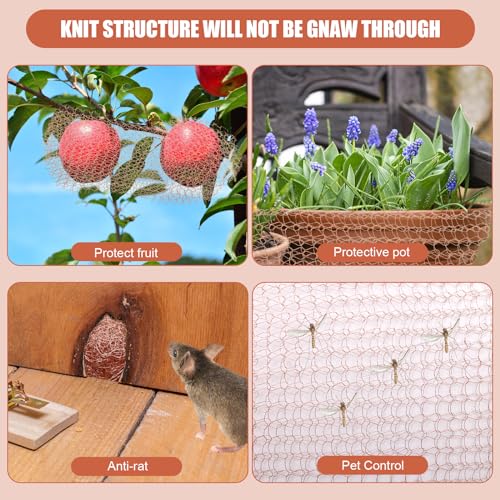 Coldairsoap Copper Mesh Roll Rodent Control for Pest-50 ft x 5 in, Rustproof for Bat & Snails-DIY Hole Filler or Gardening - Thumbnail 4