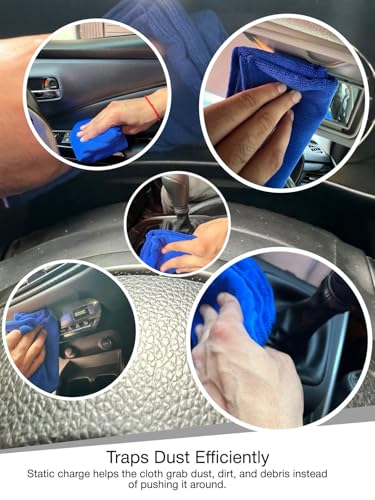 Image of Premium 350 GSM Microfiber car Cleaning Cloth (Pack of 5) | absorbant Microfiber Cloth| car and Bike Washing and Cleaning Multipurpose Micro Fiber Cloths (Multicolour)