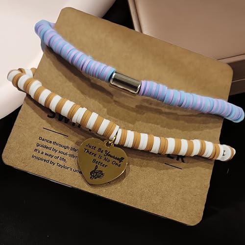 Image of ChillOutPal Friendship Bracelets with Copper Heart Pendant, Engraved with inchJust Be Yourself, There Is No One Better inch - Taylor Gifts for Friends /Fans /Family