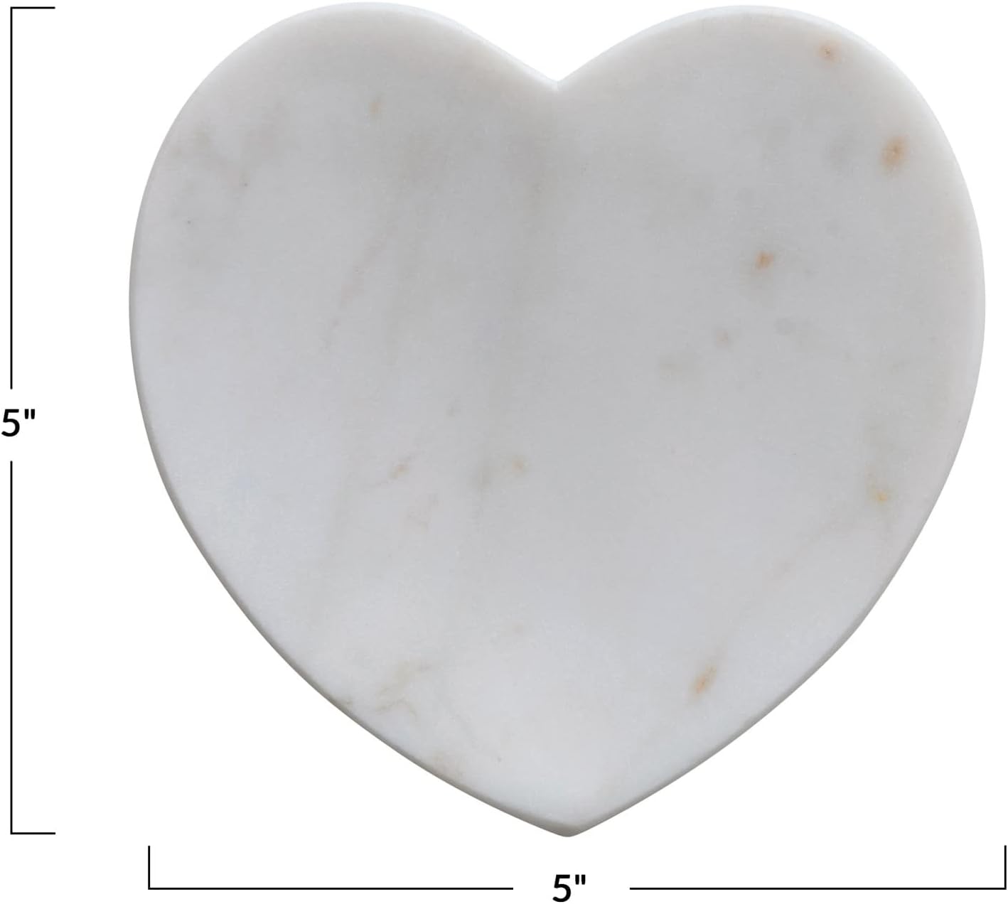Marble Heart Shaped Dish, White - Image 3