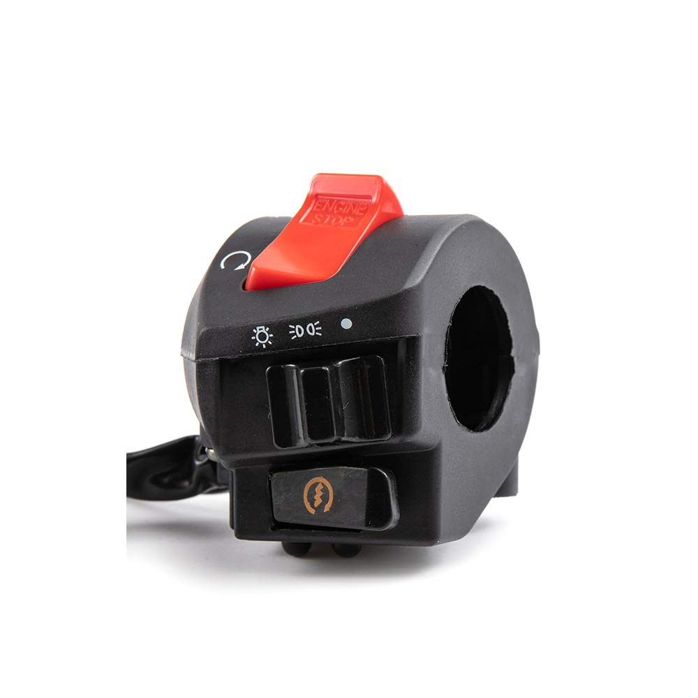 Interruttore di comando universale del manubrio del motociclo 12V 7/8 '' Interruttore di avviamento elettrico del faro del lampeggiatore del corno del motociclo