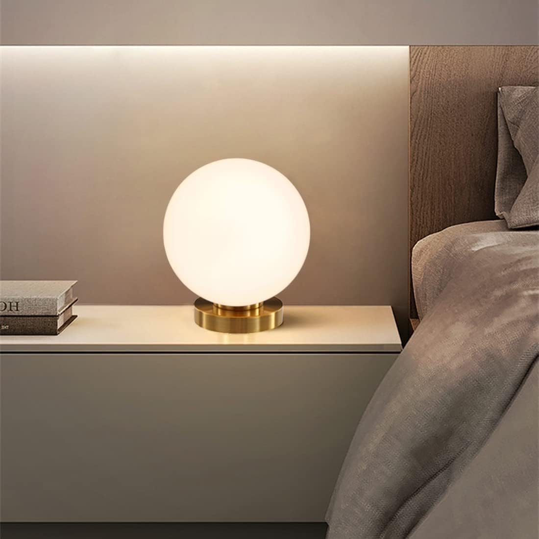 Mahganya Table Lamp, Night Lamp for Bedroom, Home Decor Items, Light for Living Room, Light Lamp, Bedside Lamp, Room Decor, Modern Glove Table lamp (White, Gold) 1