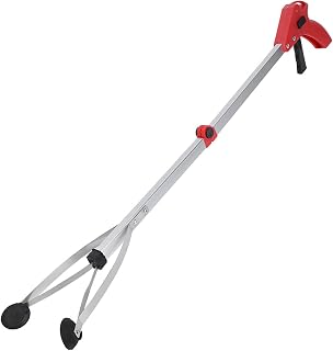 Grabber Reacher Tool, Foldable Reacher Grabber Pickup Tool, Garbage Picker Folding Trash Grabber for Garden Leaves Waste Pick Up, Foldable Reacher Grabber Tool (Red Handle)