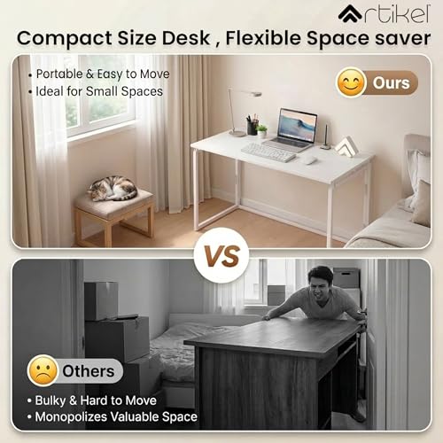 Image of Artikel Foldy Wooden Foldable Study Table Computer Desk for Home Office| Compact Portable Writing Desk for Students, Adults| No Assembly Folding Laptop Table, Workstation & PC Desktop Tables 80*40cm