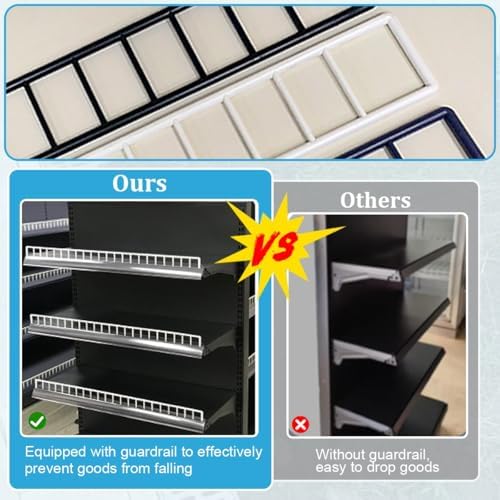 Heavy Duty Metal Gondola Shelving Display, 5-Tier Adjustable Retail Shelf Unit, Versatile Combination for Stores, 123cm/48.4in Long