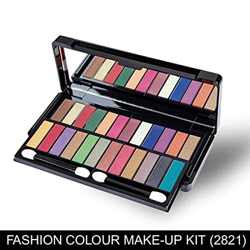 Image of FASHION COLOUR Professional 24 Eyeshadow Makeup Kit | Eyeshadow Palette with Brush | Long Lasting and Easily Blendable | Shimmery Finish | Available in 2 Variants | Shade 01