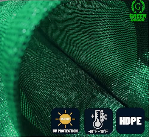 Image of HDPE Fabric 85-90% Sun Blockage & UV Protection Detachable Tab Top Balcony & Outdoor Curtains Temperature Reducing for Window&Door Curtains(GreenBlack Color 4.5X9 Feet) Pack of 2 Piece