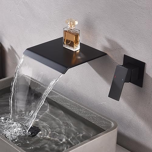 Waterfall Wall Mount Faucet Bathroom Bathtub Tub Faucet Bathroom Sink Faucet Single Handle Tub...