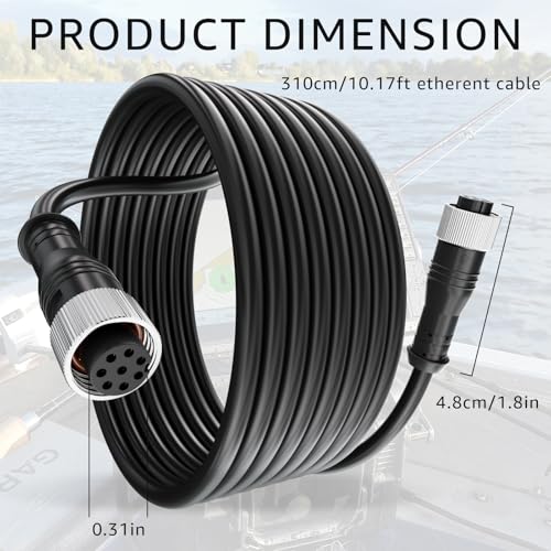 Cable de extensión Ethernet 3.1 m con conectores hembra 8 pines miniatura 6