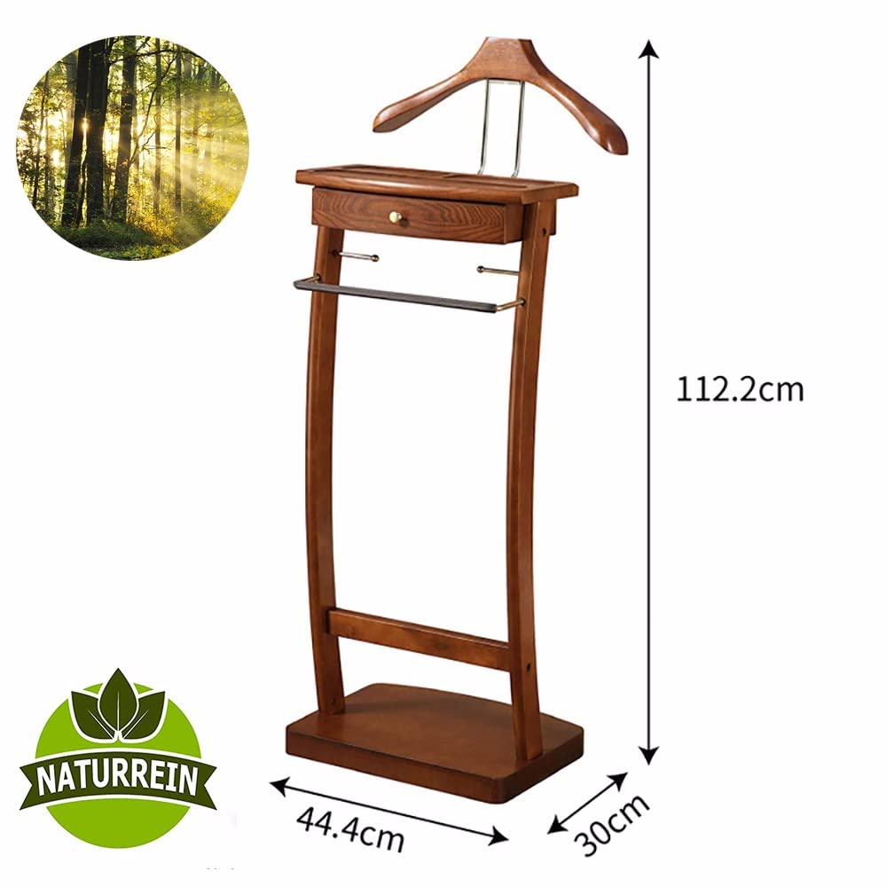 RajoNN Perchero para Trajes, Perchero de Madera con Barra para Pantalones, fácil de Montar