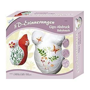 Mammut 129007 3D Erinnerungen Gipsabdruck Set Babybauch, Komplettset mit 4 Gipsbinden, 1 Vaseline, 6 Acrylfarben, 2…