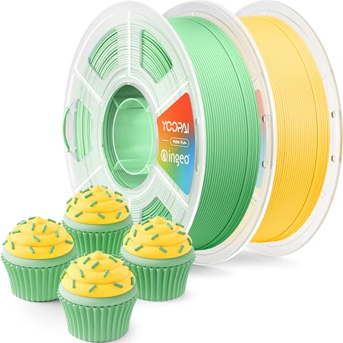 Image of YOOPAI PLA+ Matte Filament 1.75mm, 2KG (4.4lbs) 3D Printer Filament, Dimensional Accuracy + /- 0.02 mm, Grass Green+Lemon Yellow