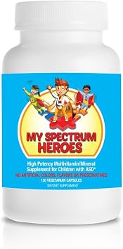 My Spectrum Heroes Childrens Multivitamin Supplement - Acetyl-l-carnitine, Choline, Coenzyme Q10, Inositol, MSM, MTHF, NAC for Daily Nutritional Help and Cognitive Health 150 Capsules