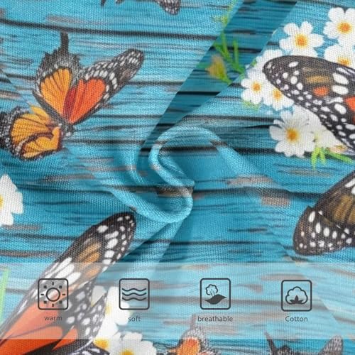 Butterflies Flowers Blue Panties for Girl Toddler Girls Underwear Cotton Bright Briefs Kids Undies 2t3
