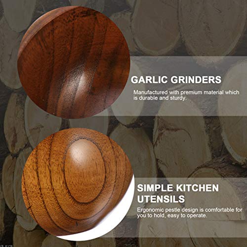 Cabilock Pilão de madeira e Mortar Ser espremedor de alho Moedor de Alho Guacamole Mortar para Tempe