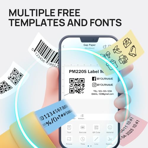 Polono PM220S Label Maker Machine With Tape, 2 Inch Bluethooth Portable Thermal Label Printer thumb #7