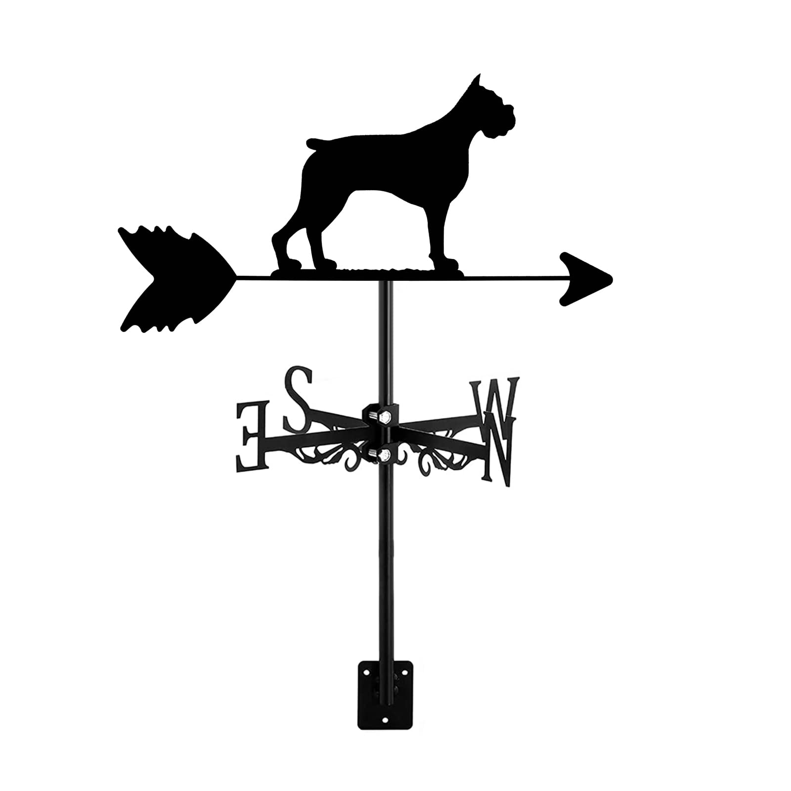 WIQUYBML Garden Weather Vane wind vane Animal Dog Puppy Shape Weathercock Decorative Yard Wind Direction Indicator for Decor Roof Outdoor Courtyard Decoration,Cocker Spaniel(Doberman Pinscher)