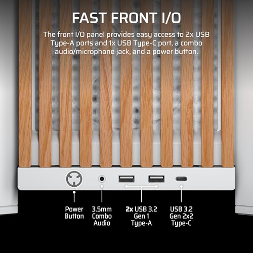 Image of Corsair Frame 4000D Wood RS Modular Mid-Tower ATX PC Case - White /Oak