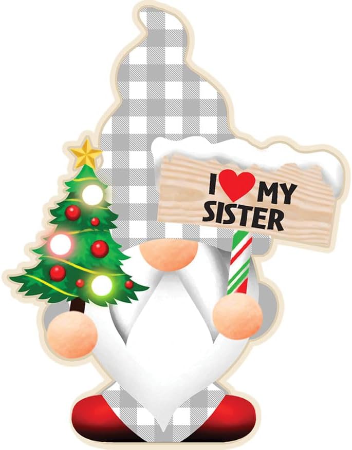 Miniatura 1 de Spoontiques Adornos iluminados de Navidad  Decoraciones de madera con luces LED  Pilas incluidas  4 x 5 pulgadas con cuerda para colgar  Adorno de