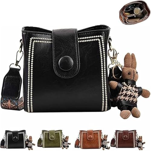 Bootara Bucket Bag, Vintage Fashion Bag, Crossbody Bags Adjustable Wider Shoulder Strap, Spacious Travel Tote