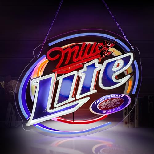 Mille Lite Neon Sign LED Beer Light for Home Bar Man Cave Wall Decor