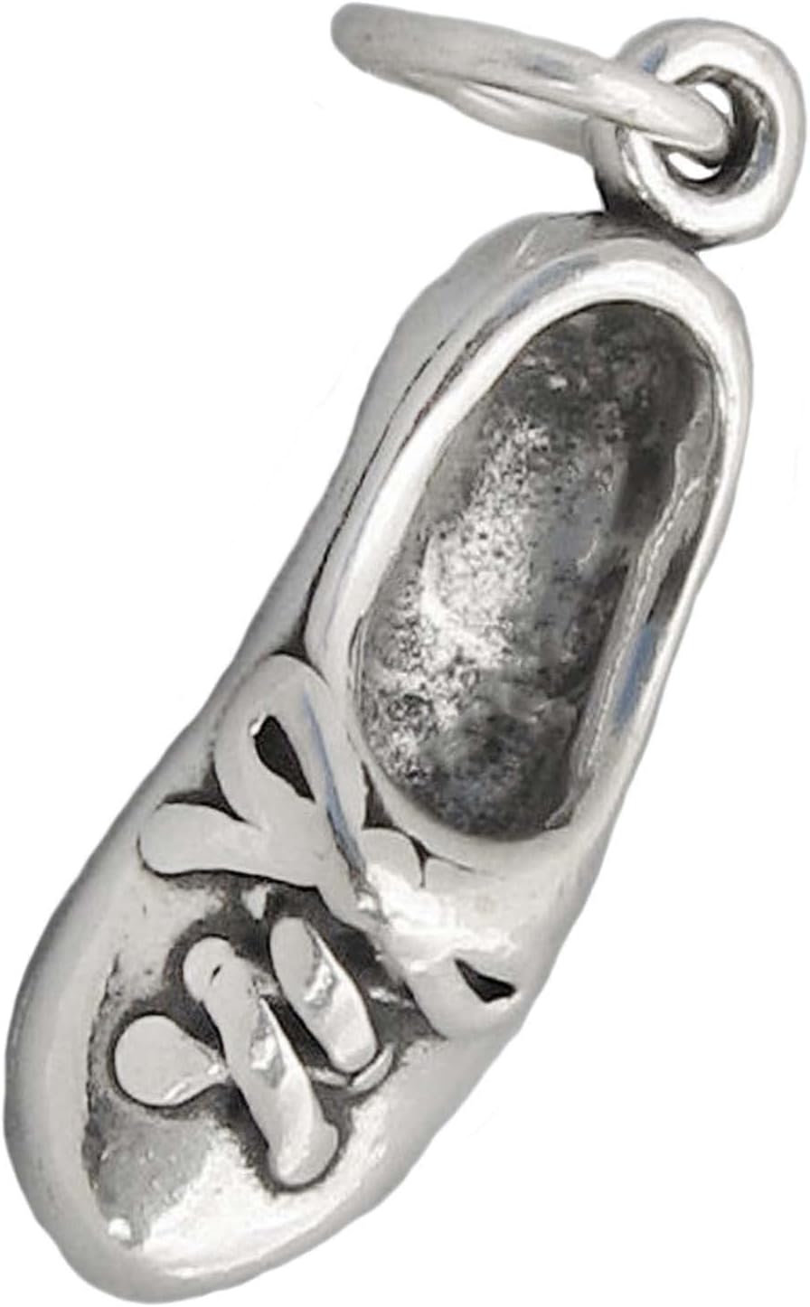 Tap Dance Shoe 3D 925 Solid Sterling Silver Charm Pendant Bracelet Jewelry Making Supply