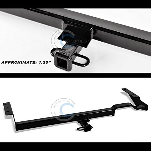 R&L Racing Black Finished Class 1 Trailer Hitch Receiver Rear Bumper Kit 1.25" Compatible with 1994-1997 Honda Accord 2 Door Coupe / 4 Door Sedan