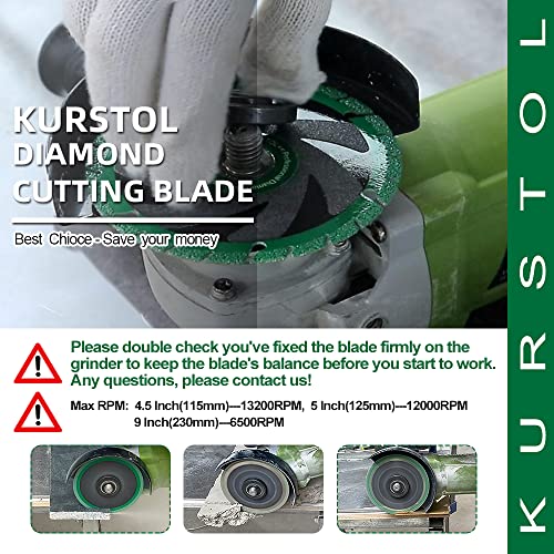 Diamond Blade For All Purpose - Kurstol 4-1/2"/115Mm Arbor 7/8"-5/8" Metal Cut Off Wheel For Granite,Marble,Stone,Stainless Steel,Concrete,Masonry,Glass,Plastic,Iron,Rebar,Angle Grinder Saw Blade #TOP2