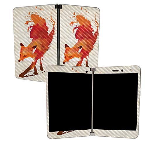 Image of MightySkins Carbon Fiber Skin for Microsoft Surface Duo - Vulpes Fox | Protective, Durable Textured Carbon Fiber Finish | Easy to Apply, Remove, and Change Styles | Made in The USA